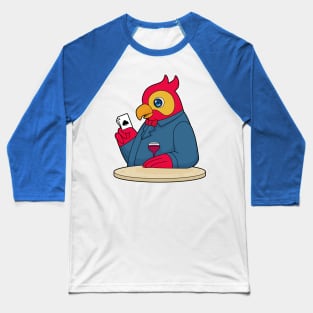 Parrot at Poker with Poker cards Baseball T-Shirt